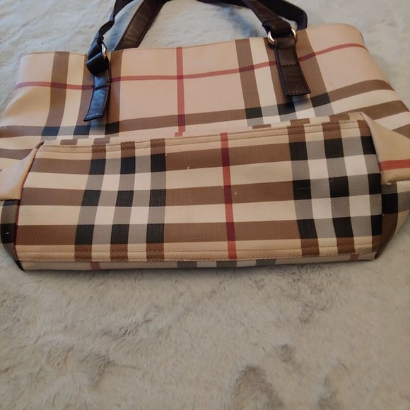 Mode Becky Earthtone Plaid Satchel Tote Bag - Picture 10 of 16